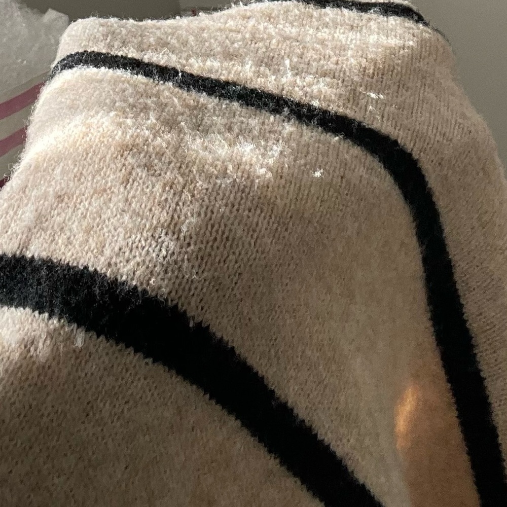 Striped Beige and Black Sweater - Picture 4 of 6